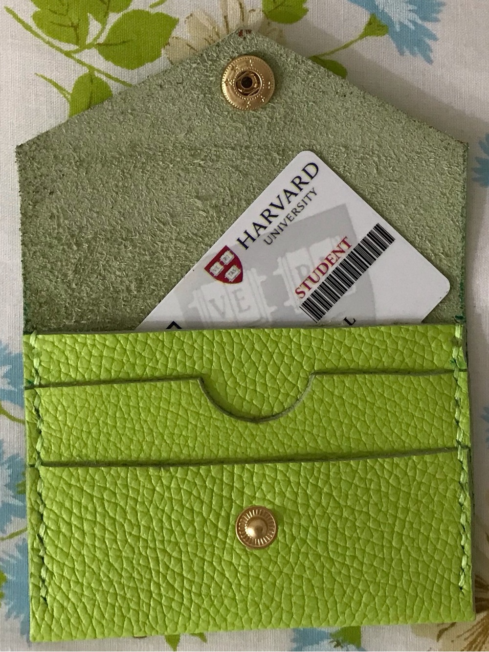 Handmade Genuine Neon Leather Card Holder Wallet